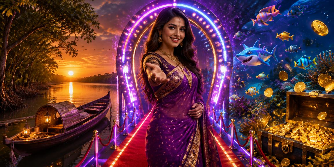 সুন্দরবন থিমের নিয়ন ফিশিং গেম fc66